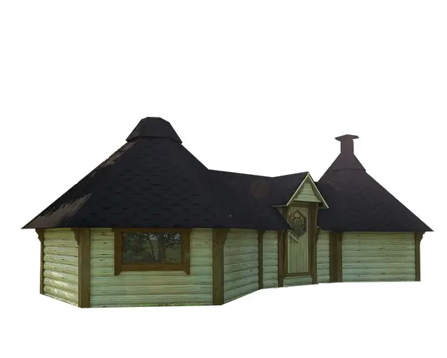 Grillhytte 9,2+9,2 lukket L947 x B376 x H286 cm 