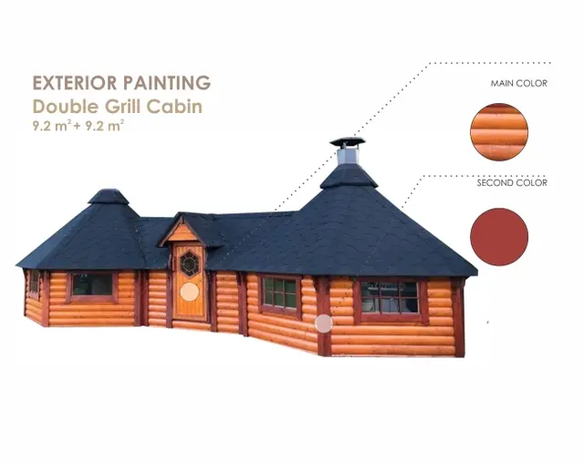 Grillhytte 9,2+9,2 lukket L947 x B376 x H286 cm 