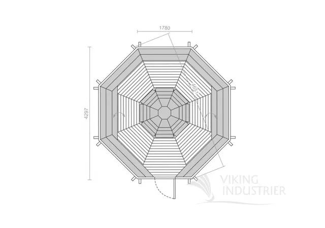 Grillhytte 14,9 lukket L430 x B430 x H333 cm 