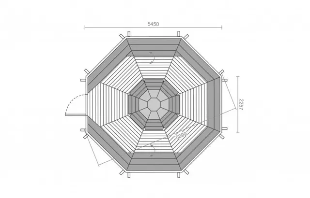Grillhytte 25 lukket L545 x B545 x H457 cm 