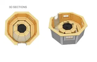 Grillhytte 6,9 lukket L291 x B291 x H333 cm