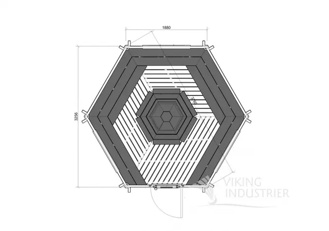 Grillhytte 9,2 lukket L376 x B326 x H306 cm 